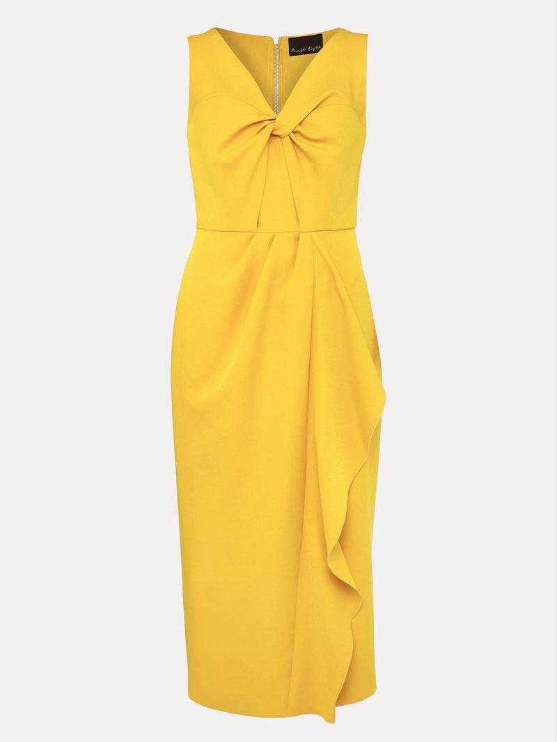 Womens Phase Eight Rosalyn Twist Dress in Yellow