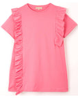 Kids Emilio Pucci Girl Frill Detail Short Sleeve Tops in Pink