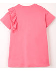 Kids Emilio Pucci Girl Frill Detail Short Sleeve Tops in Pink