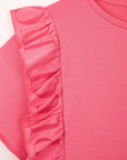 Kids Emilio Pucci Girl Frill Detail Short Sleeve Tops in Pink