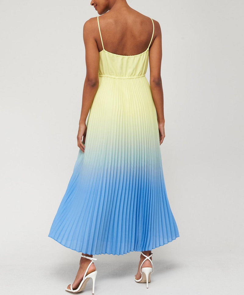 Womens Hugo 'Katilli' Ombre Pleated Maxi Dress in Yellow