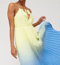 Womens Hugo 'Katilli' Ombre Pleated Maxi Dress in Yellow