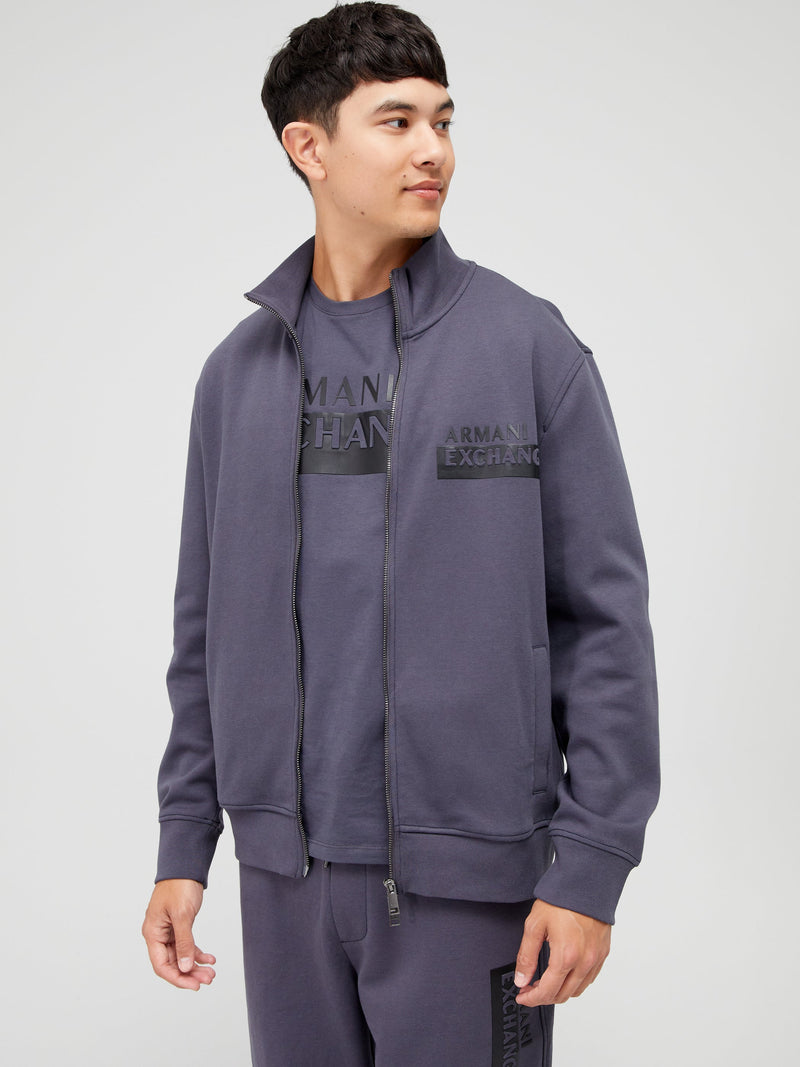 Mens Armani Exchange Debossed Texture Jacket in Grey
