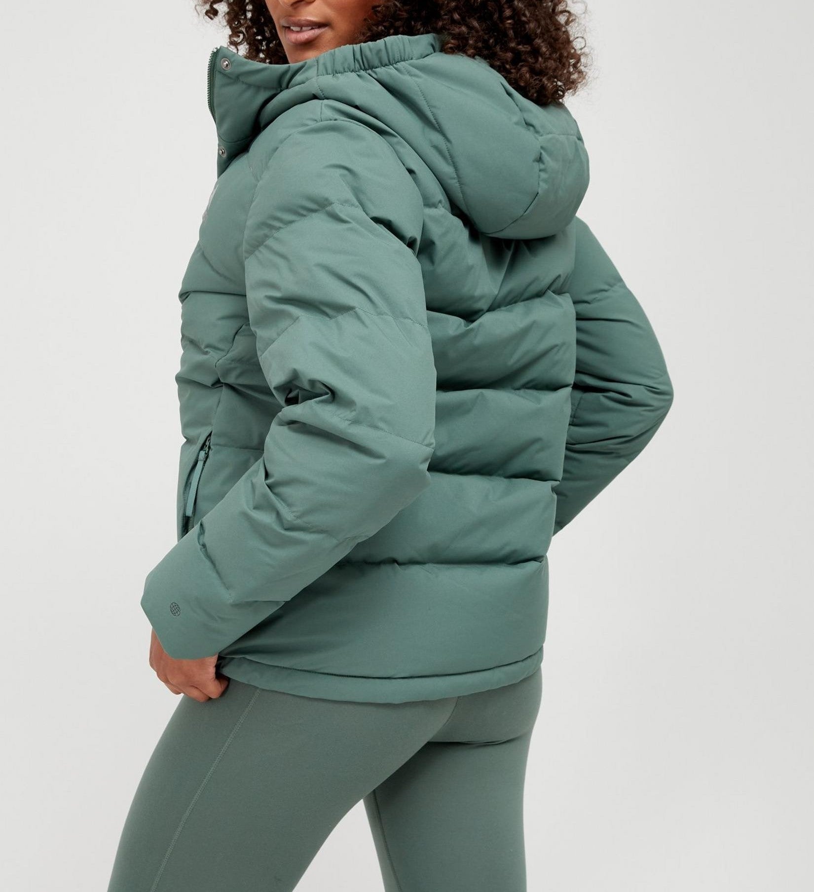 Adidas green puffer jacket sale