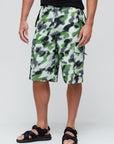 Mens Kenzo Camo Print Cargo Shorts in Green