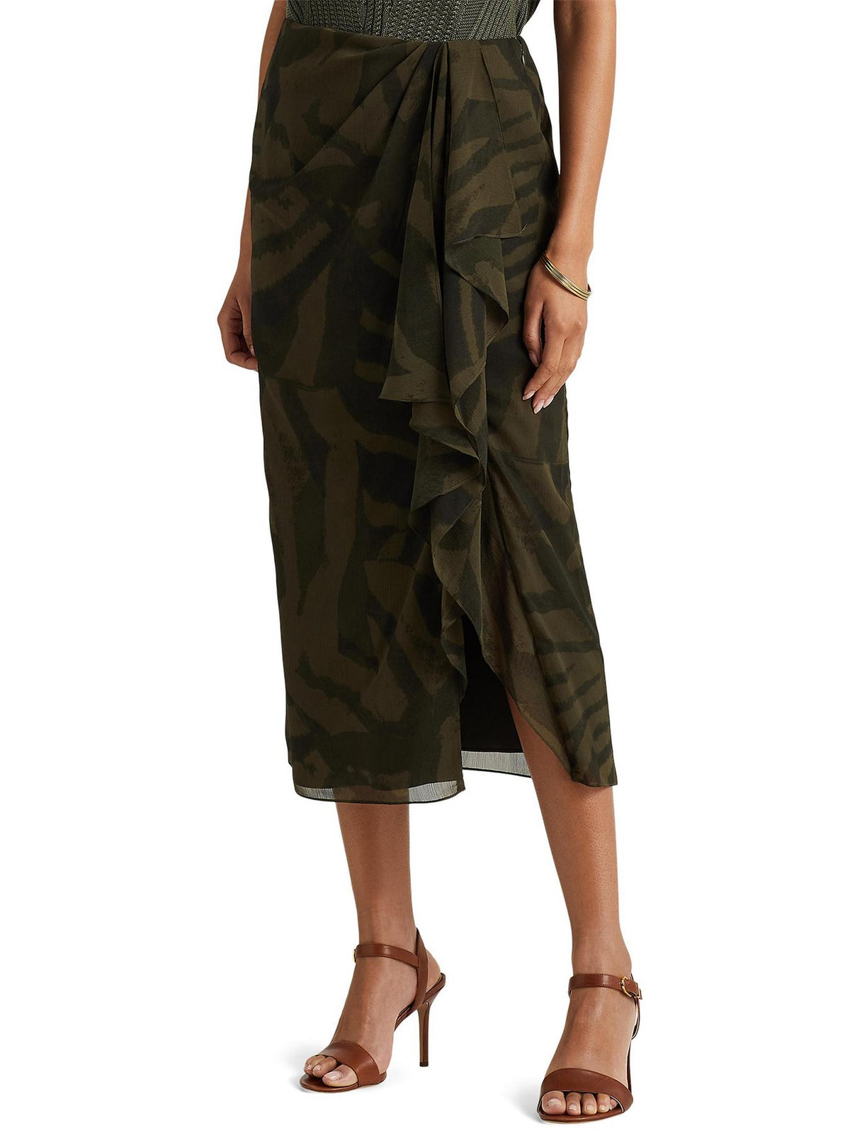 Womens Lauren By Ralph Lauren Kuadama-mid-full Skirt in Multi