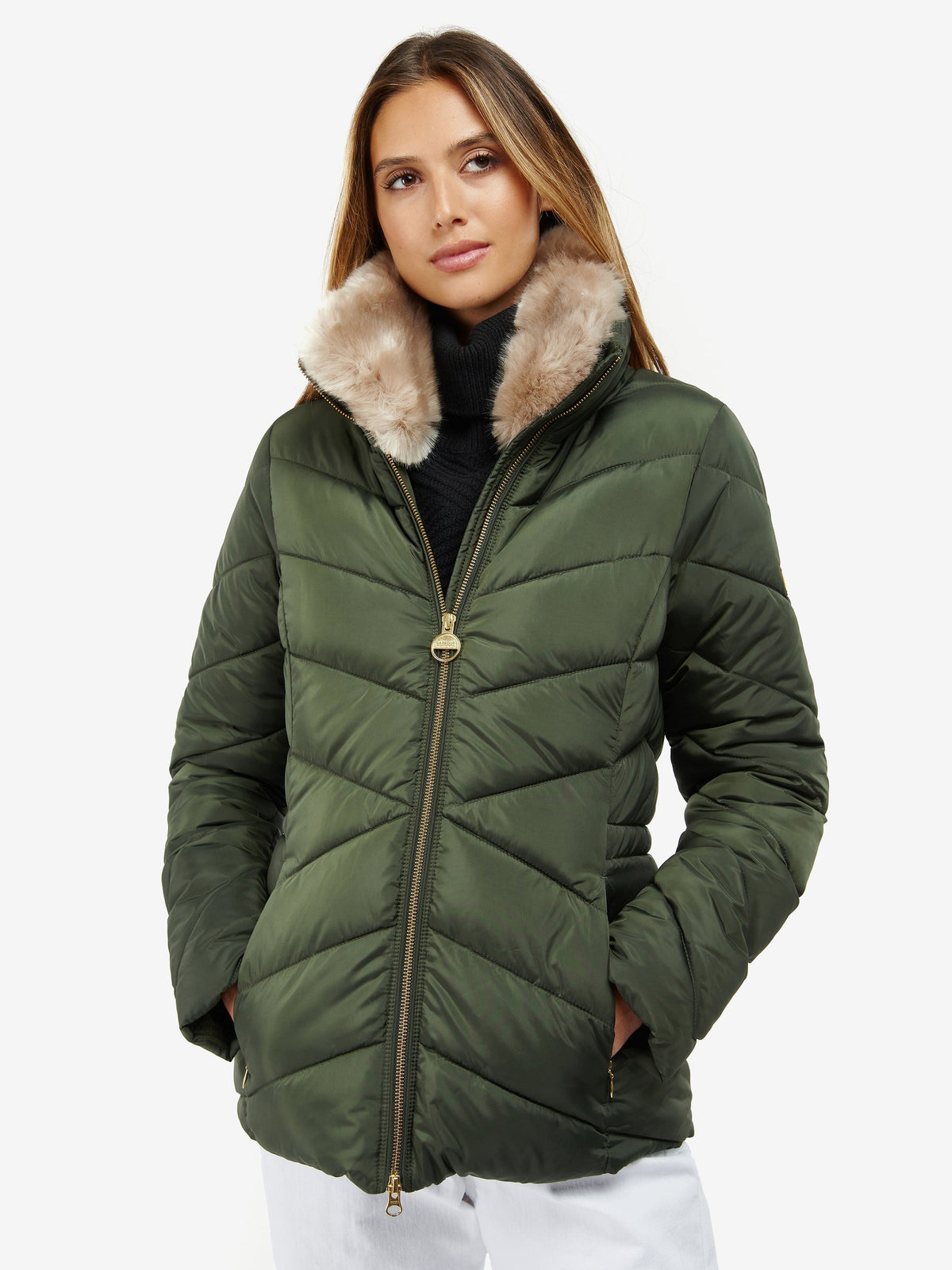 Womens Exclusive Santa Rosa Quilted Jacket in Green