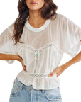 Womens Free People T-Shirt in Ivory