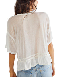 Womens Free People T-Shirt in Ivory