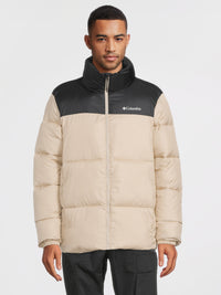 Mens Columbia Puffect Puffer Jacket in Stone