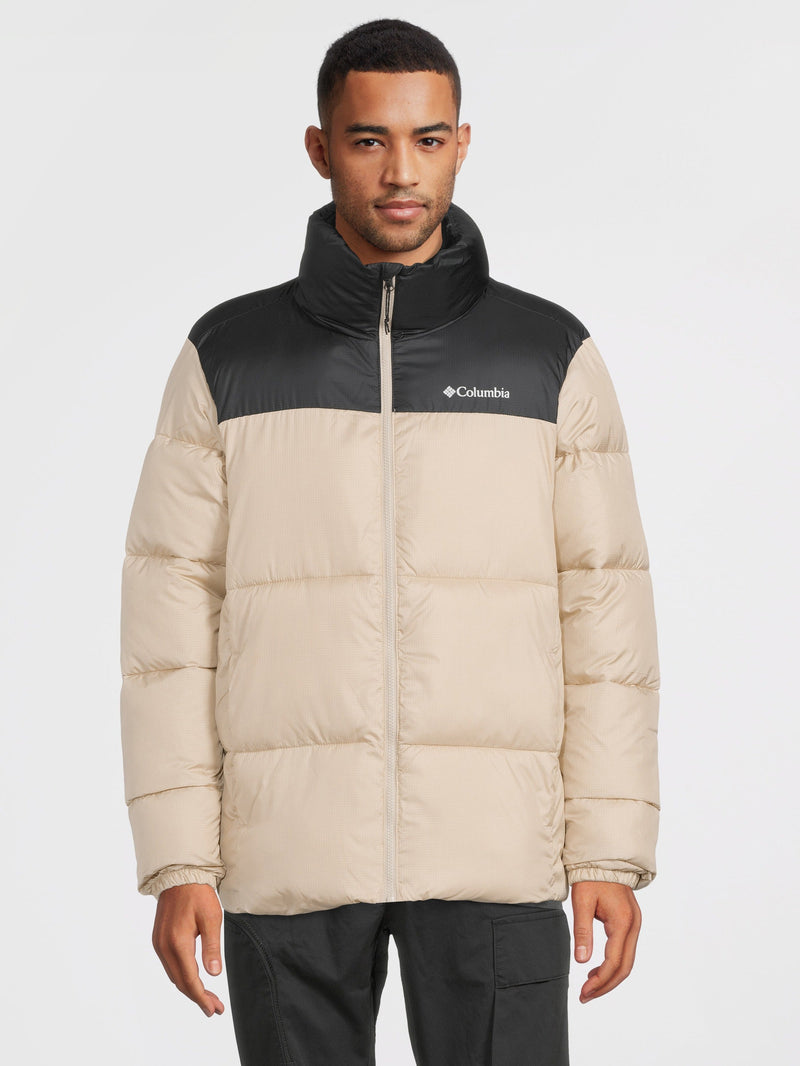 Mens Columbia Puffect Puffer Jacket in Stone