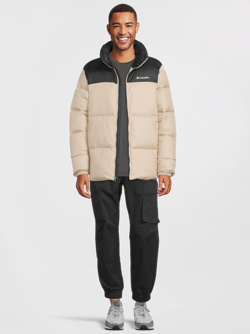 Mens Columbia Puffect Puffer Jacket in Stone