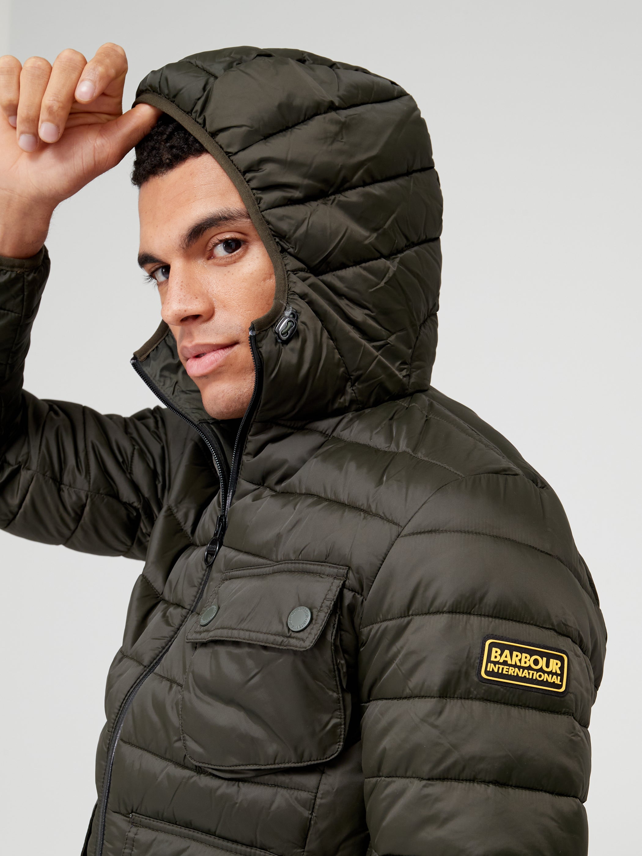 Barbour international ouston on sale hooded padded jacket