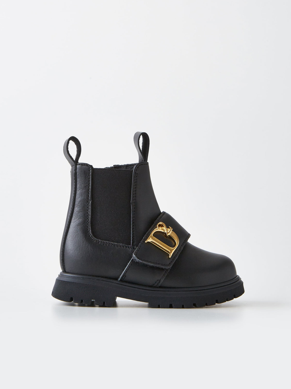 Unisex Kids Dsquared2 Black Boots With Gold in Black