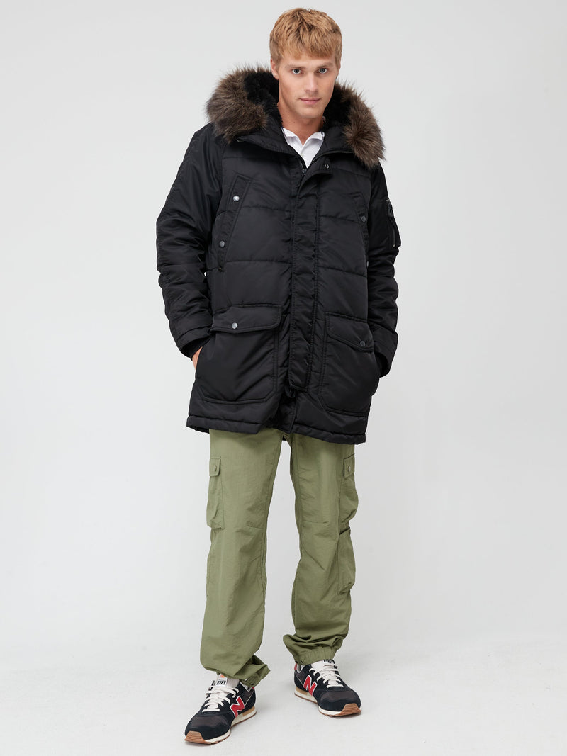 Superdry Mens Vintage Logo Chinook Parka Coat
