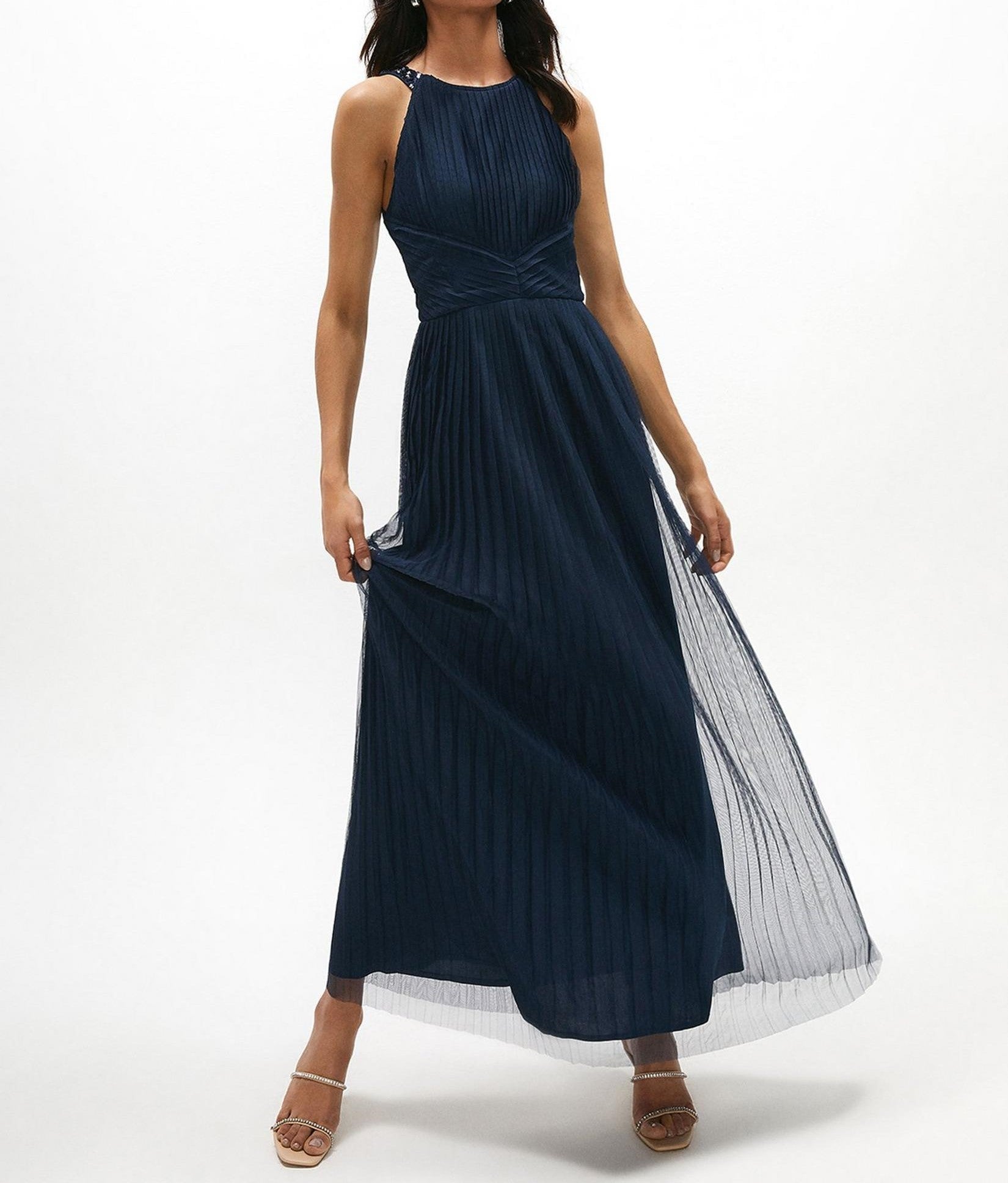 Coast navy long dress hotsell