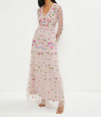 Womens Coast Floral Fit & Flare Dress in Pink