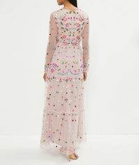 Womens Coast Floral Fit & Flare Dress in Pink