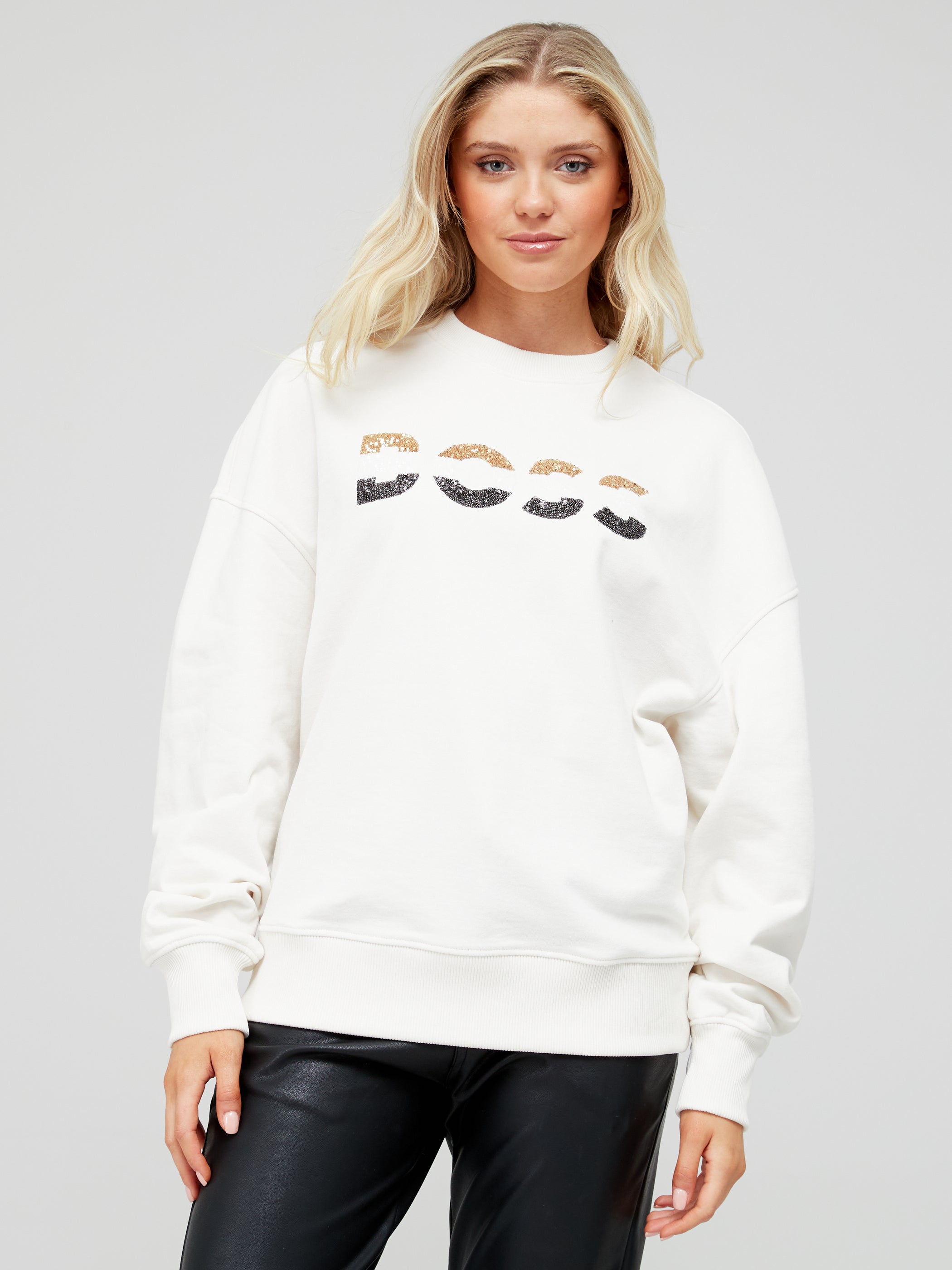 Boss white jumper new arrivals