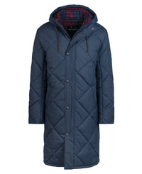 Mens Barbour Melbury Longline Quilt in Navy