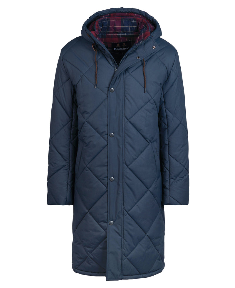 Mens Barbour Melbury Longline Quilt in Navy