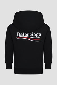 Balenciaga Kids Hoodie Classic in Black/White