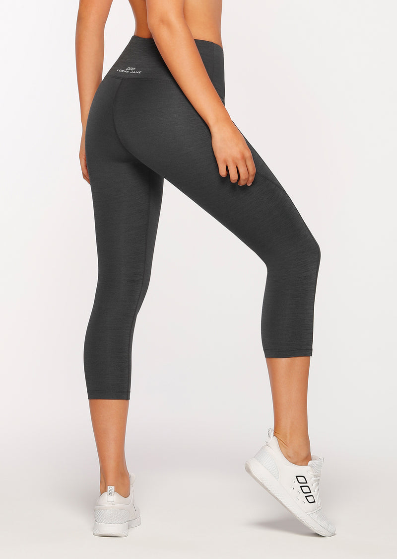 Lorna Jane Keep It Dry Core 7/8 Tight in Black Titanium Marl