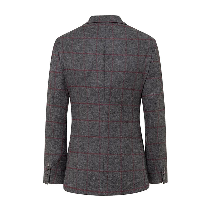 Men's Hackett, Herringbone Tattershall Check Jacket in Grey Multicolour