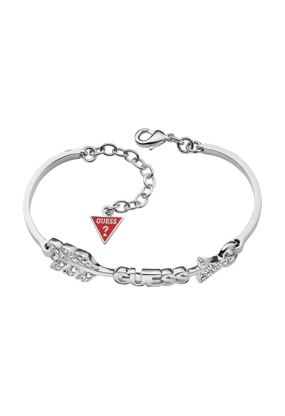 Guess ID Ladies Silver Logo Bracelet