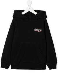 Balenciaga Kids Hoodie Classic in Black/White