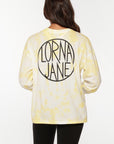 Lorna Jane Tie Dye Boyfriend Long Sleeve Top in Lemon Cream Tie Dye