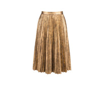 Lorna Jane Golden Pleated Skirt in Pale Gold