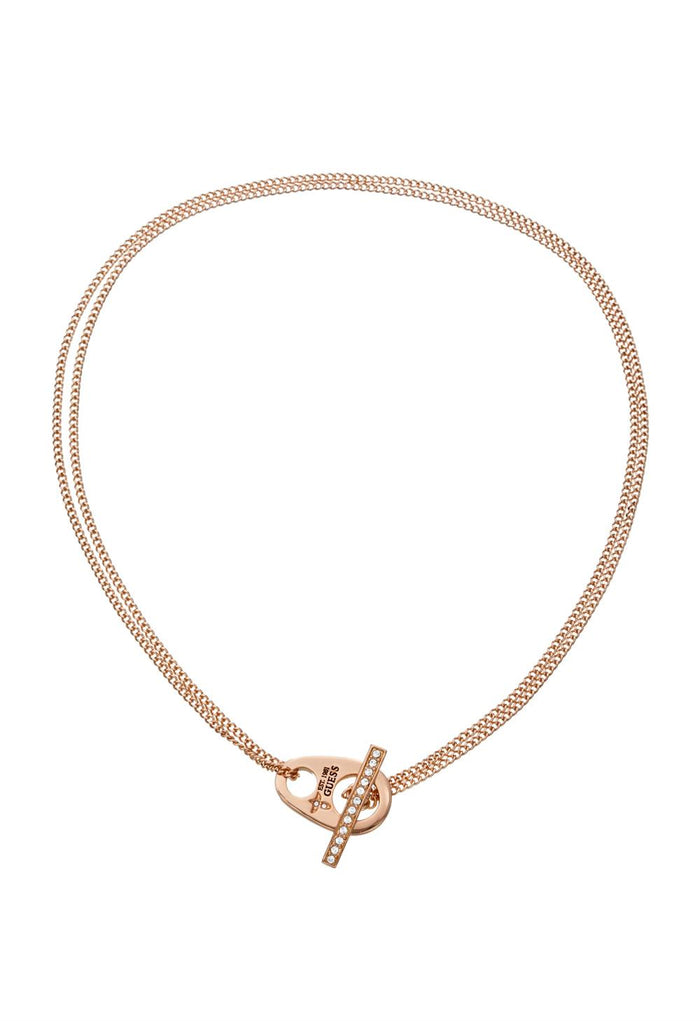 Guess ID Ladies Rose Gold Non Logo Necklace