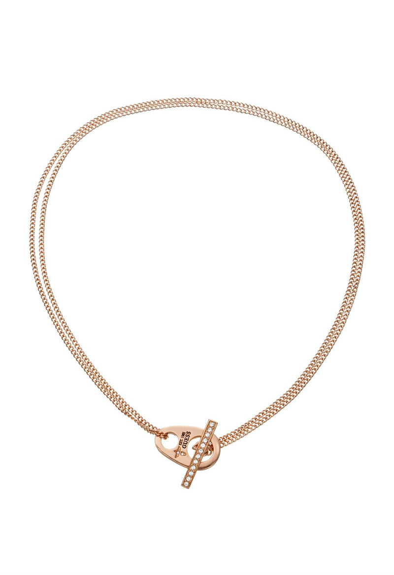 Guess ID Ladies Rose Gold Non Logo Necklace