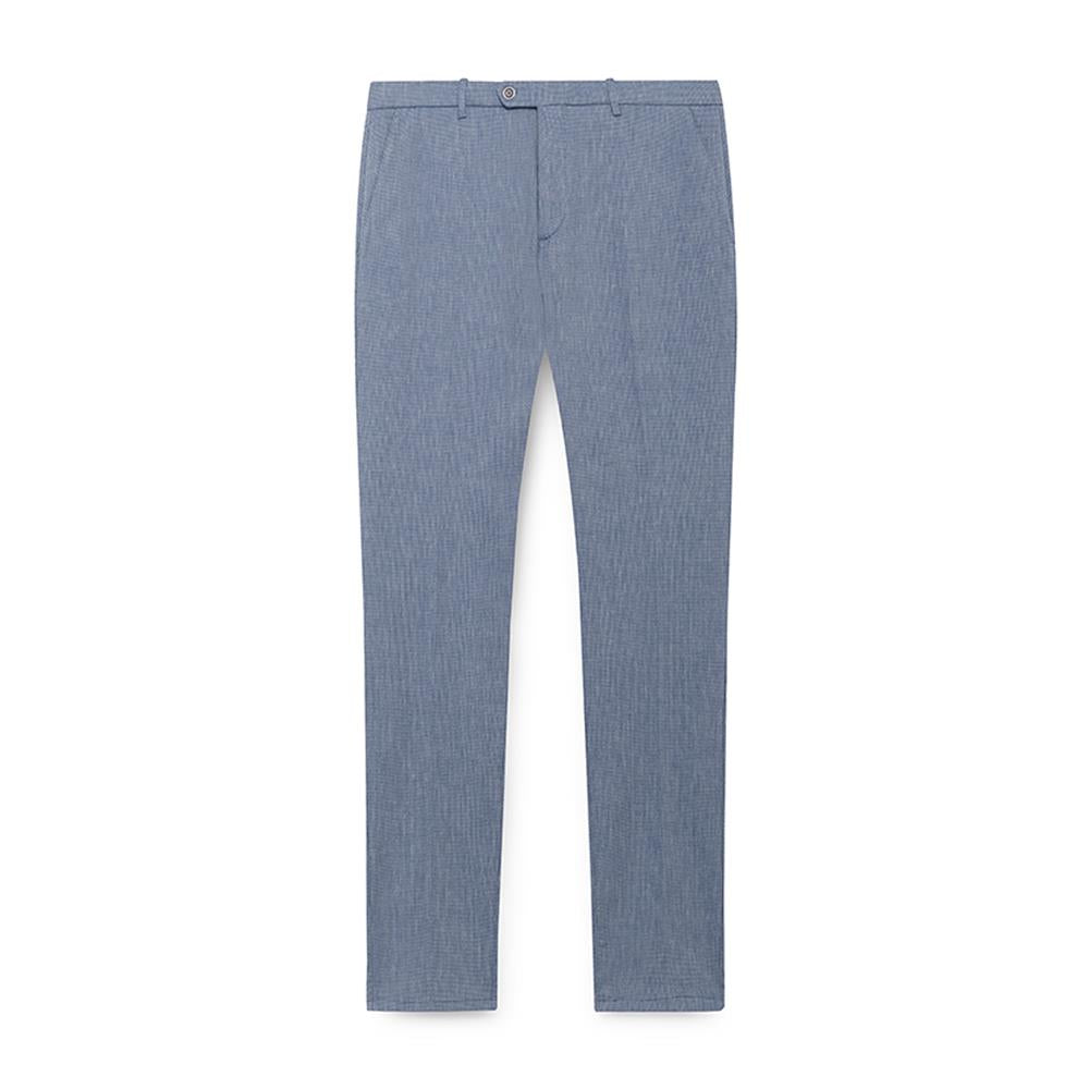 Men's Hackett Diamond Cotton Linen Trousers in Blue