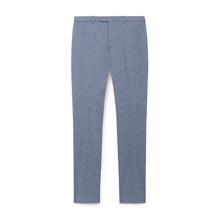 Men's Hackett Diamond Cotton Linen Trousers in Blue