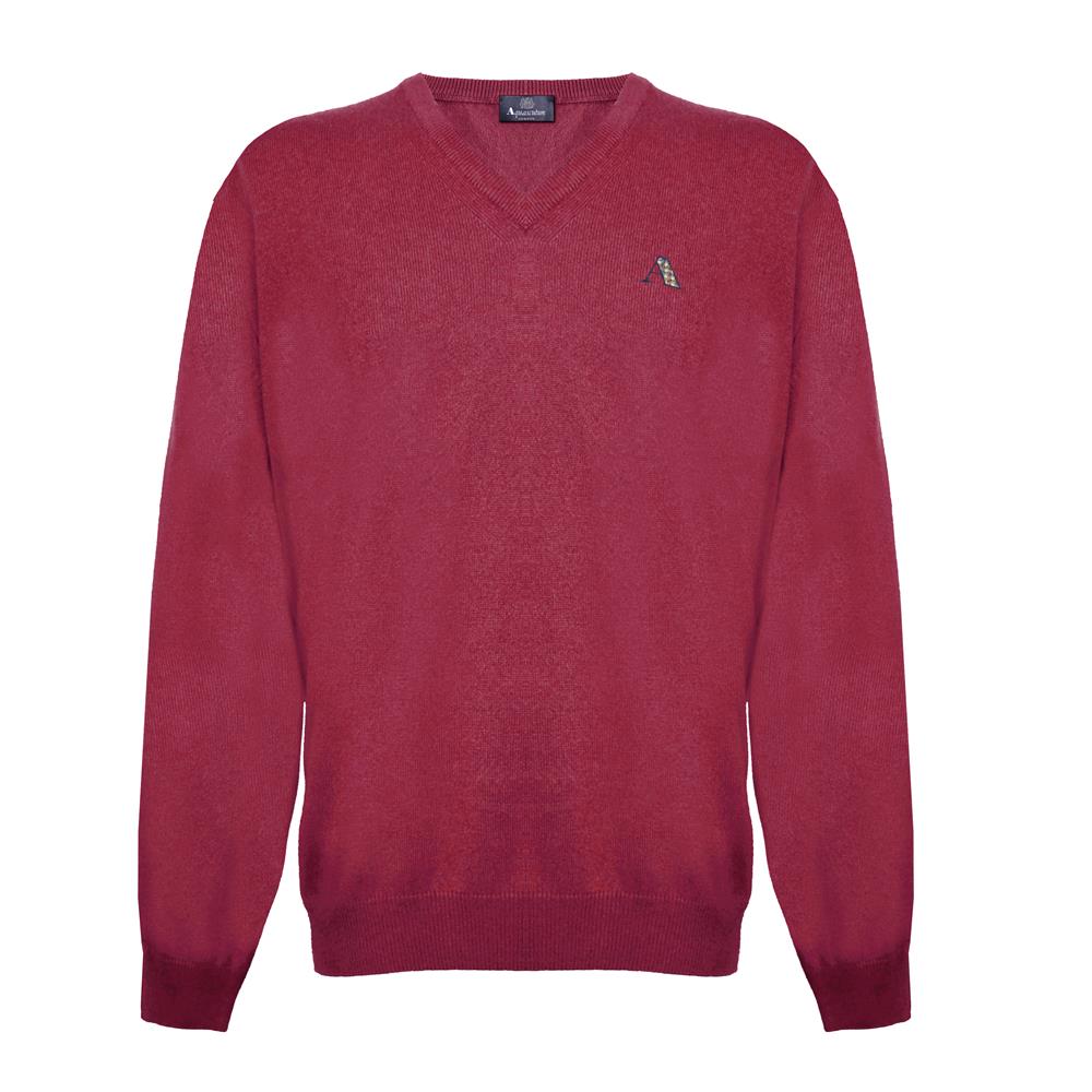 Aquascutum Mens Long Sleeved V Neck Knitwear Jumper with Logo in