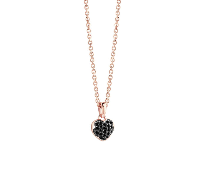 Guess ID Ladies Rose Gold Heart Necklace