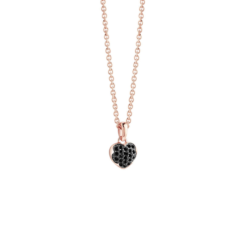 Guess ID Ladies Rose Gold Heart Necklace