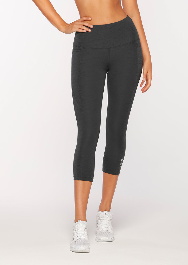 Lorna Jane Keep It Dry Core 7/8 Tight in Black Titanium Marl