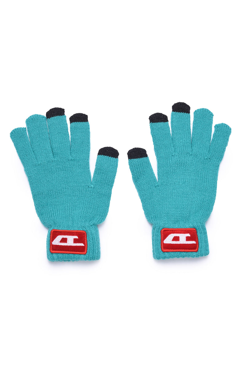 Turquoise Gloves with Black Tips