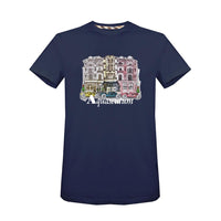 Aquascutum Mens T-Shirt with Street Design in Navy