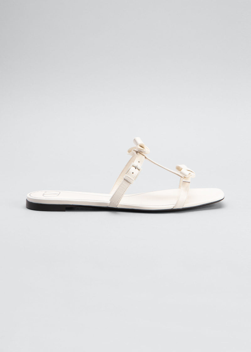 Valentino Womens Slide French Bows in Ivory