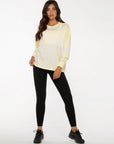 Lorna Jane Tie Dye Boyfriend Long Sleeve Top in Lemon Cream Tie Dye