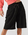 Lorna Jane Alpha Paperbag Waist 3/4 Shorts in Black