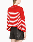 Valentino Womens Pull Solid in Red/Ivory