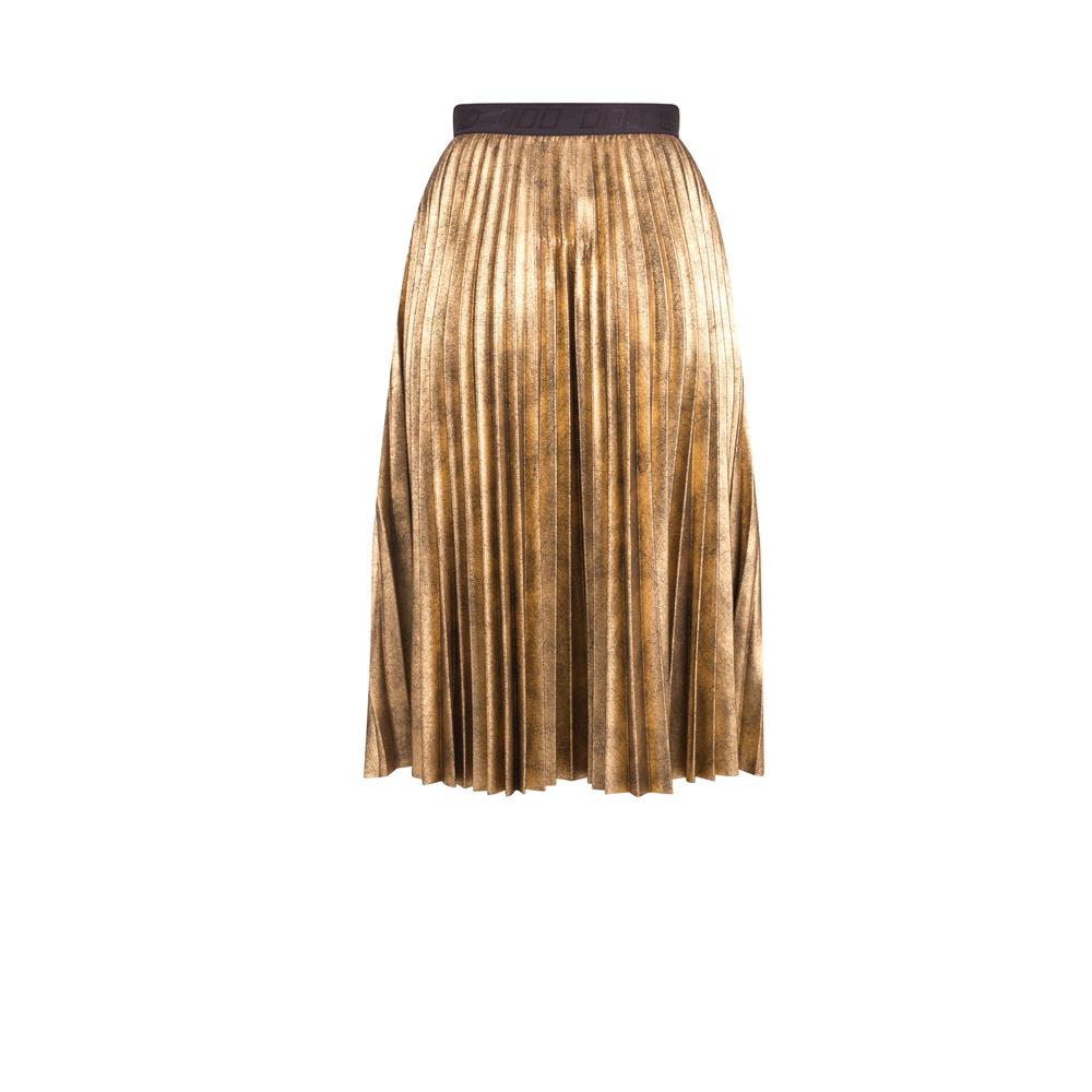 Lorna Jane Golden Pleated Skirt in Pale Gold