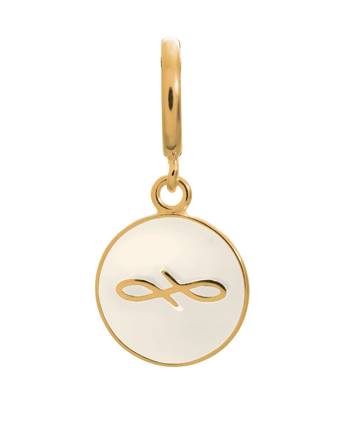 Endless Jewellery White Endless Coin Gold Charm