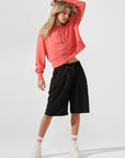 Lorna Jane Alpha Paperbag Waist 3/4 Shorts in Black